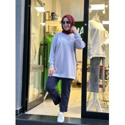 BASKILI MODAL SWEAT TAŞ