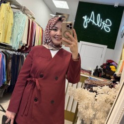 BAĞLAMALI BLAZER CEKET BORDO 