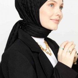 SİYAH BLOOM DESEN ŞAL 