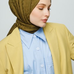 YAĞ YEŞİLİ BLOOM DESEN ŞAL 