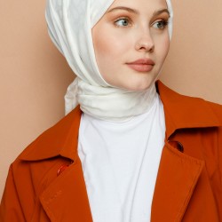 İNCİ BEYAZI BLOOM DESEN ŞAL 