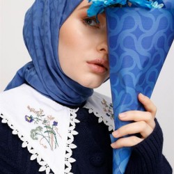 İNDİGO BLOOM DESEN ŞAL 