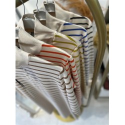 FERMUAR DETAYLI UZUN ÇİZGİLİ SWEAT KİREMİT