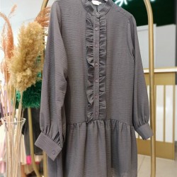 DORA PAMUK KETEN GÖMLEK ANTRASİT