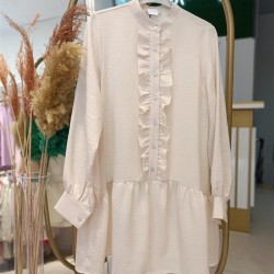 DORA PAMUK KETEN GÖMLEK KREM