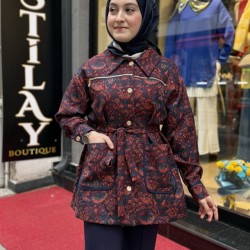 ETNİK DESEN GÖMLEK KAP BORDO