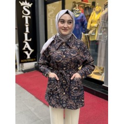 ETNİK DESEN GÖMLEK KAP KAHVE