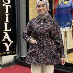 ETNİK DESEN GÖMLEK KAP KAHVE