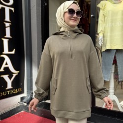 KAPŞONLU MODAL SWEAT HAKİ