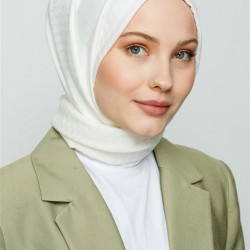 İNCİ BEYAZI KAZAYAĞI DESEN ŞAL