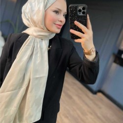 FİLDİŞİ KAZAYAĞI DESEN İPEKSİ JAKAR ŞAL