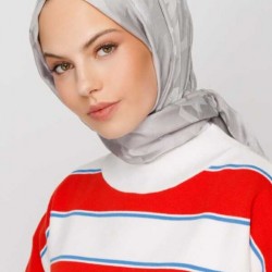 GÜMÜŞ GRİ KAZAYAĞI DESEN İPEKSİ JAKAR ŞAL