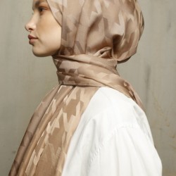 VİZON KAZAYAĞI DESEN İPEKSİ JAKAR ŞAL