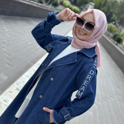 KEMER AKSESUAR DETAYLI DENİM TRENÇ KOYU MAVİ