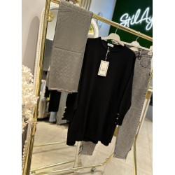 KOLU DÜĞMELİ TUNİK SİYAH