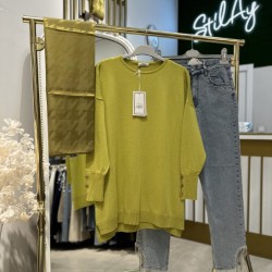 KOLU DÜĞMELİ TUNİK YAĞ YEŞİLİ