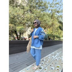 KOT ŞALVAR PANTOLON AÇIK MAVİ 