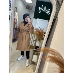 KUŞAKLI OVERSİZE TRENÇKOT TABA