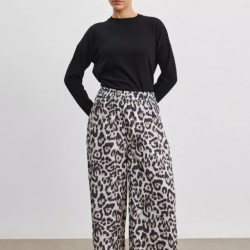 LEOPAR DESENLİ SATEN PANTOLON