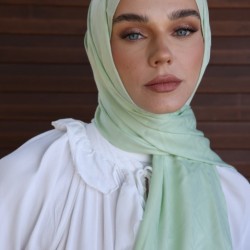 LOGO DESEN ŞAL DUMAN YEŞİLİ 