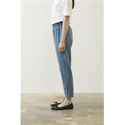 YAN DÜĞME DETAYLI MOMJEAN MAVİ