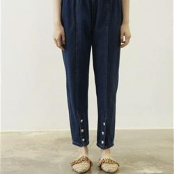 ÖN DÜĞME DETAYLI MOMJEAN LACİVERT