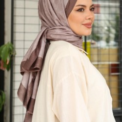 MONOGRAM HALKA DESEN ŞAL KOYU VİZON