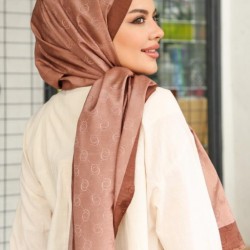 MONOGRAM HALKA DESEN ŞAL KİREMİT