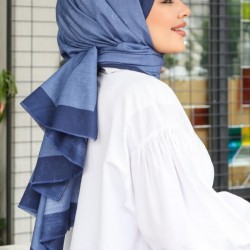 MONOGRAM HALKA DESEN ŞAL MAVİ