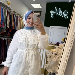 NAKIŞ DETAYLI MÜSLİN TUNİK BEYAZ