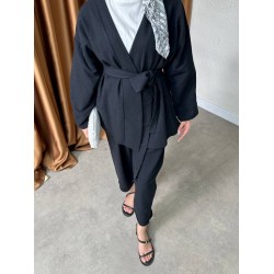 OBESSA KETEN BASİC TAKIM SİYAH 