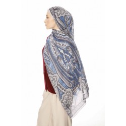 RETRO DESEN ŞAL FIRTINA GRİ