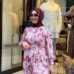 SOFİA İPEK DESENLİ GÖMLEK BORDO