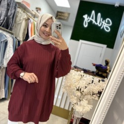 SOĞUK İPLİK MERSERİZE TUNİK BORDO