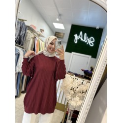 SOĞUK İPLİK MERSERİZE TUNİK BORDO