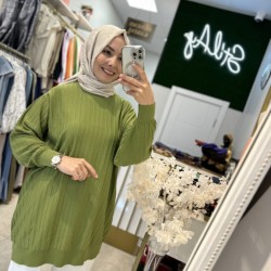 SOĞUK İPLİK MERSERİZE TUNİK FISTIK YEŞİLİ