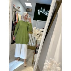 SOĞUK İPLİK MERSERİZE TUNİK FISTIK YEŞİLİ