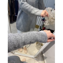 SİMLİ YUMOŞ KAZAK GRİ