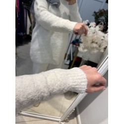 SİMLİ YUMOŞ KAZAK EKRU