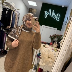 SİMLİ YUMOŞ KAZAK KAHVE