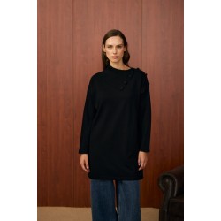 MRW YAKA VEREV TUNİK SİYAH