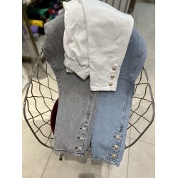 YAN DÜĞME DETAYLI MOMJEAN AÇIK MAVİ