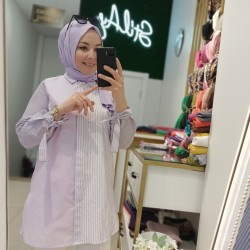 DOA ÇİZGİLİ GÖMLEK LİLA