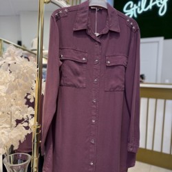 YILDIZ DETAYLI TENSEL GÖMLEK MÜRDÜM