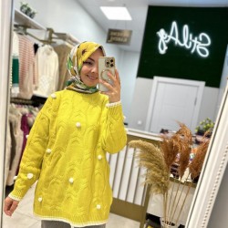 PONPON DETAYLI KAZAK OLİVE