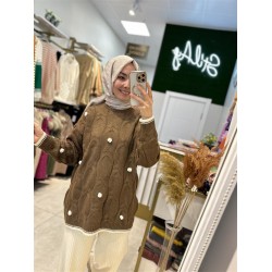 PONPON DETAYLI KAZAK KAHVE