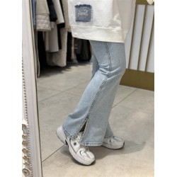 YIRTMAÇ BONCUK DETAYLI FÜME KOT PANTOLON