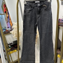 YIRTMAÇ BONCUK DETAYLI FÜME KOT PANTOLON