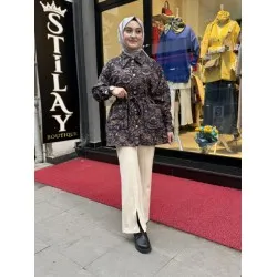 ETNİK DESEN GÖMLEK KAP KAHVE